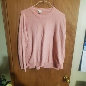 J CREW FACTORY LIGHTWEIGH HIGH LOW SWEATER. XL PINK LONG SLEEVES